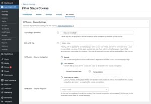 WP Fusion's LearnDash course settings