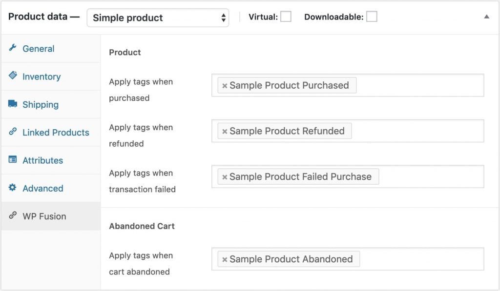Apply Mailchimp tags for abandoned cart