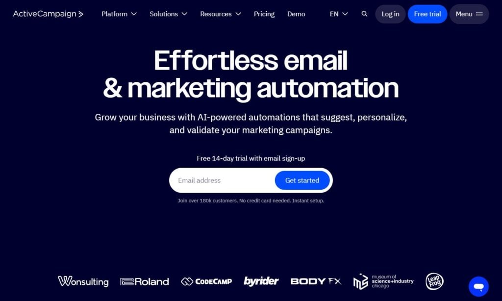 activecampaign email and marketing automation