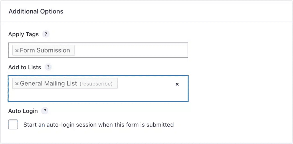 adding resubscription email list wp fusion